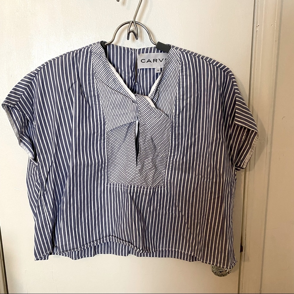 Carven Crop Oxford Top